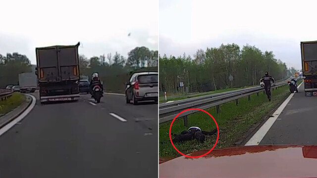 Pasażerka spadła z motocykla w trakcie jazdy