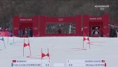Pekin. Narciarstwo alpejskie. Przejazd Mikaeli Shiffrin w małym finale drużynowego giganta równoległego
