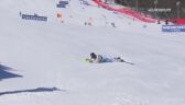 Organizatorzy nie zdążyli naprawić tyczki po upadku Hilzinger w 1. przejeździe slalomu giganta